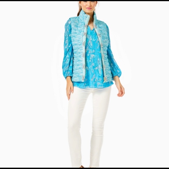 Lilly Pulitzer Noella Puffer Vest! - Picture 3 of 4
